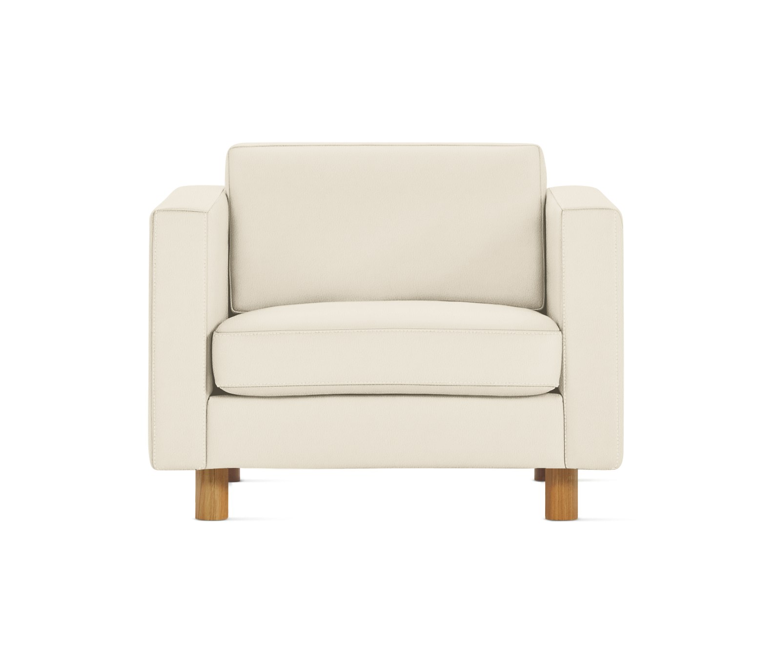 Lispenard Arm Chair in light beige leather  with 4" legs.