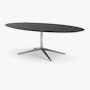 Florence Knoll Table Desk - Oval, 96", Ebonized Oak, Polished Chrome
