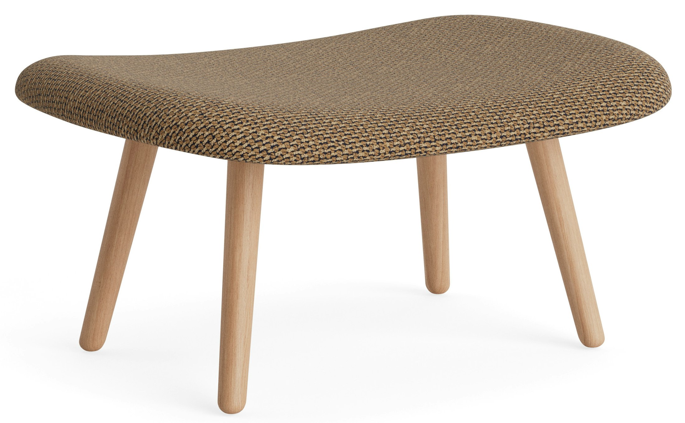 AAL 03 Ottoman - Tartaglia, 1004 Blue Tan, Matte Lacquered Oak