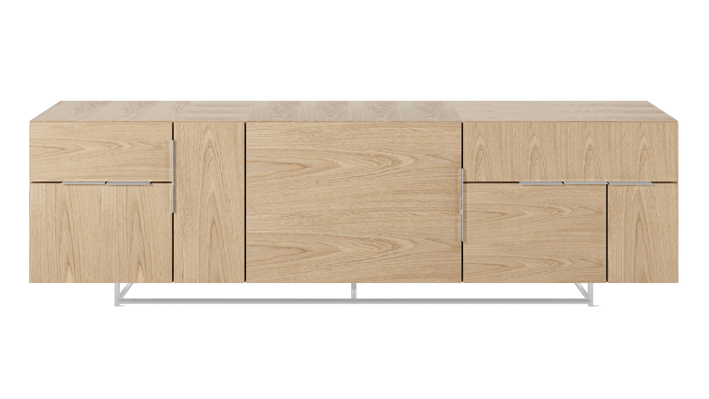 Domino Credenza - chrome,  oak