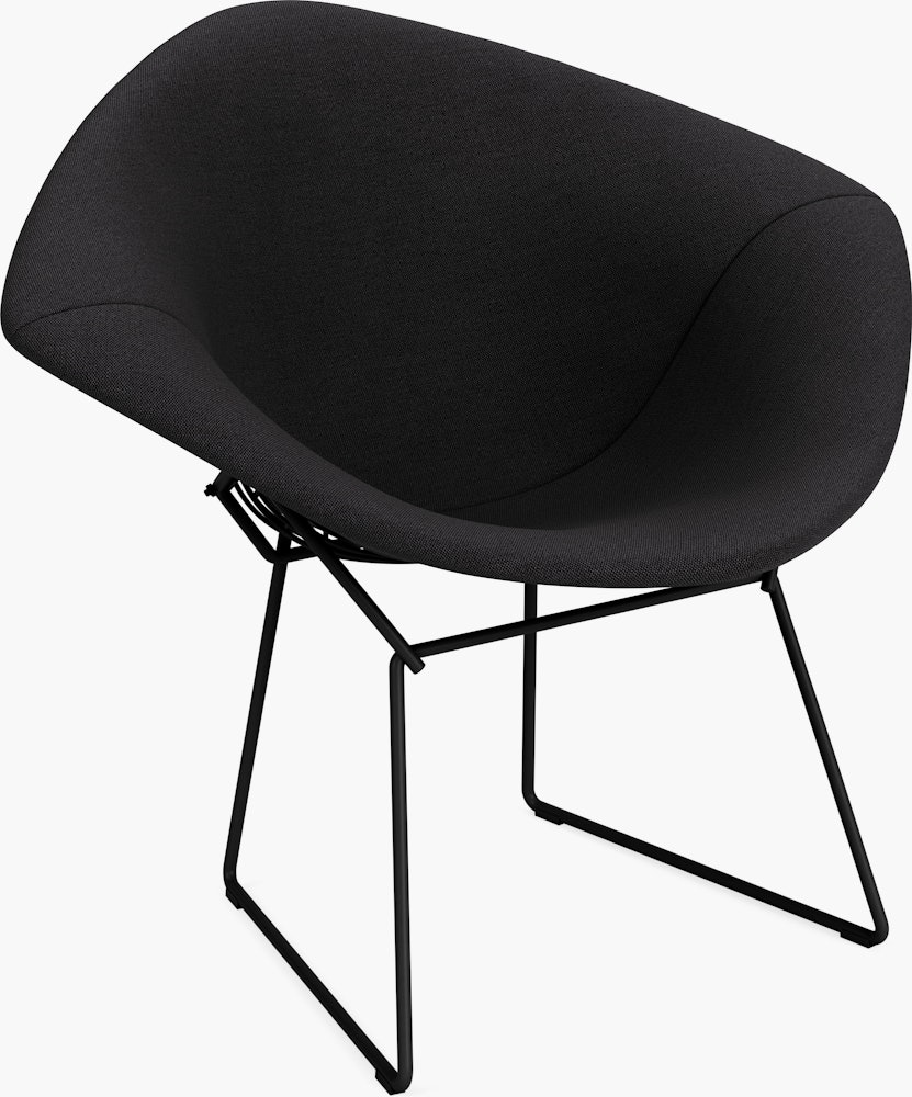 Bertoia Diamond Chair, Black, Full Cover, Hourglass, Caviar