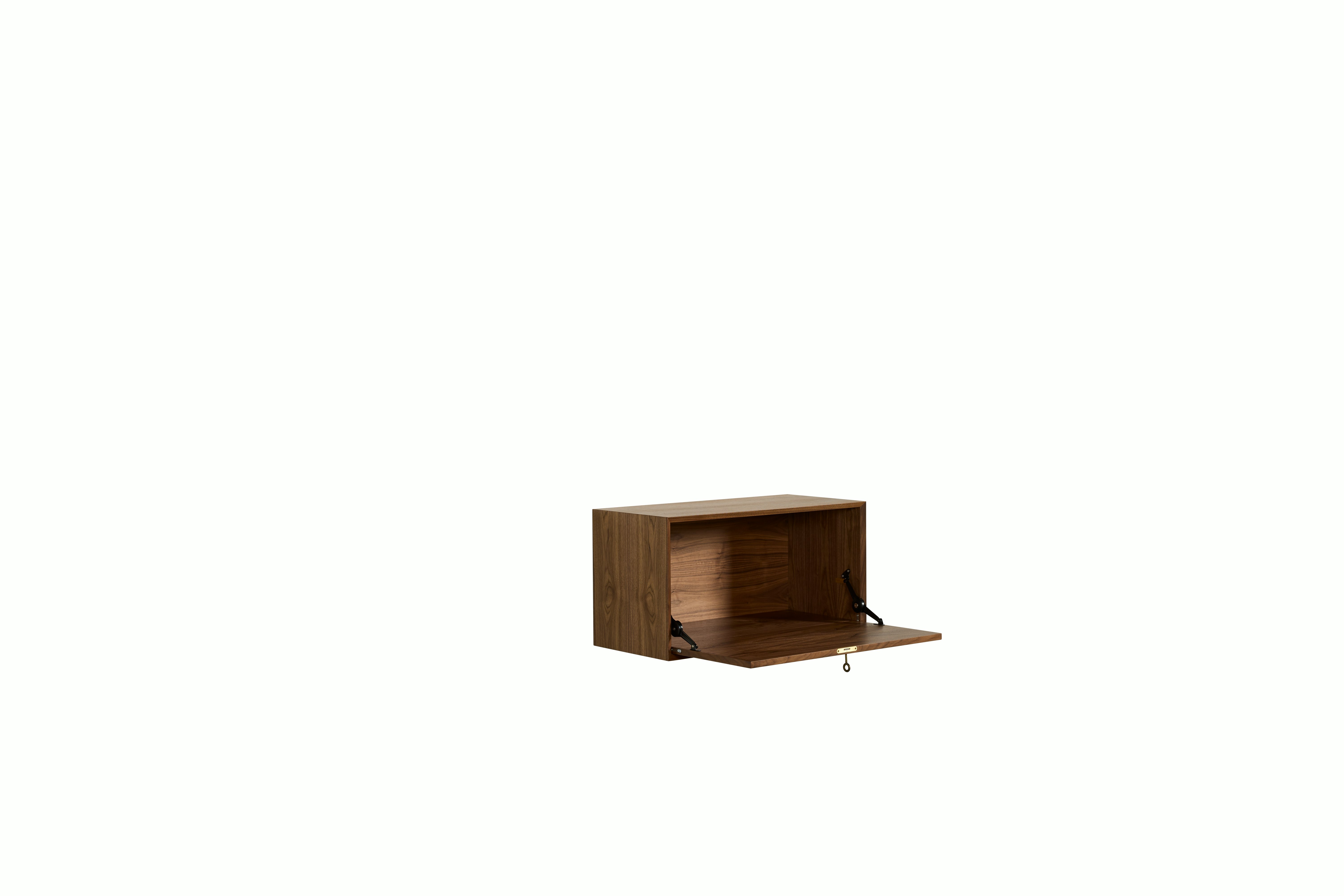 System Cado Sideboard - 1 Cabinet,  Walnut,  Flap Woven Drop Cabinet