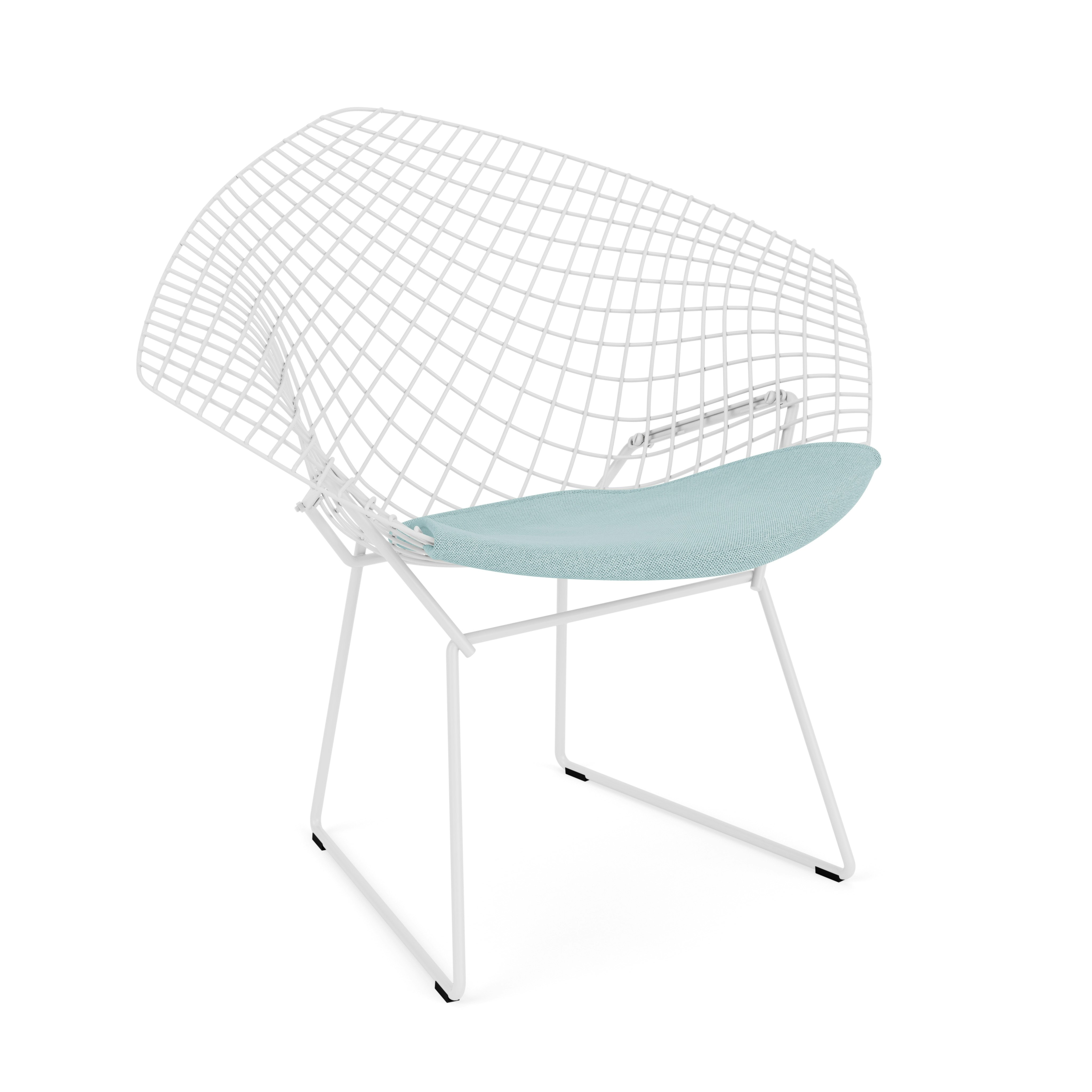 Bertoia Diamond Chair, White, Seat Pad, Crossroad, Cabana