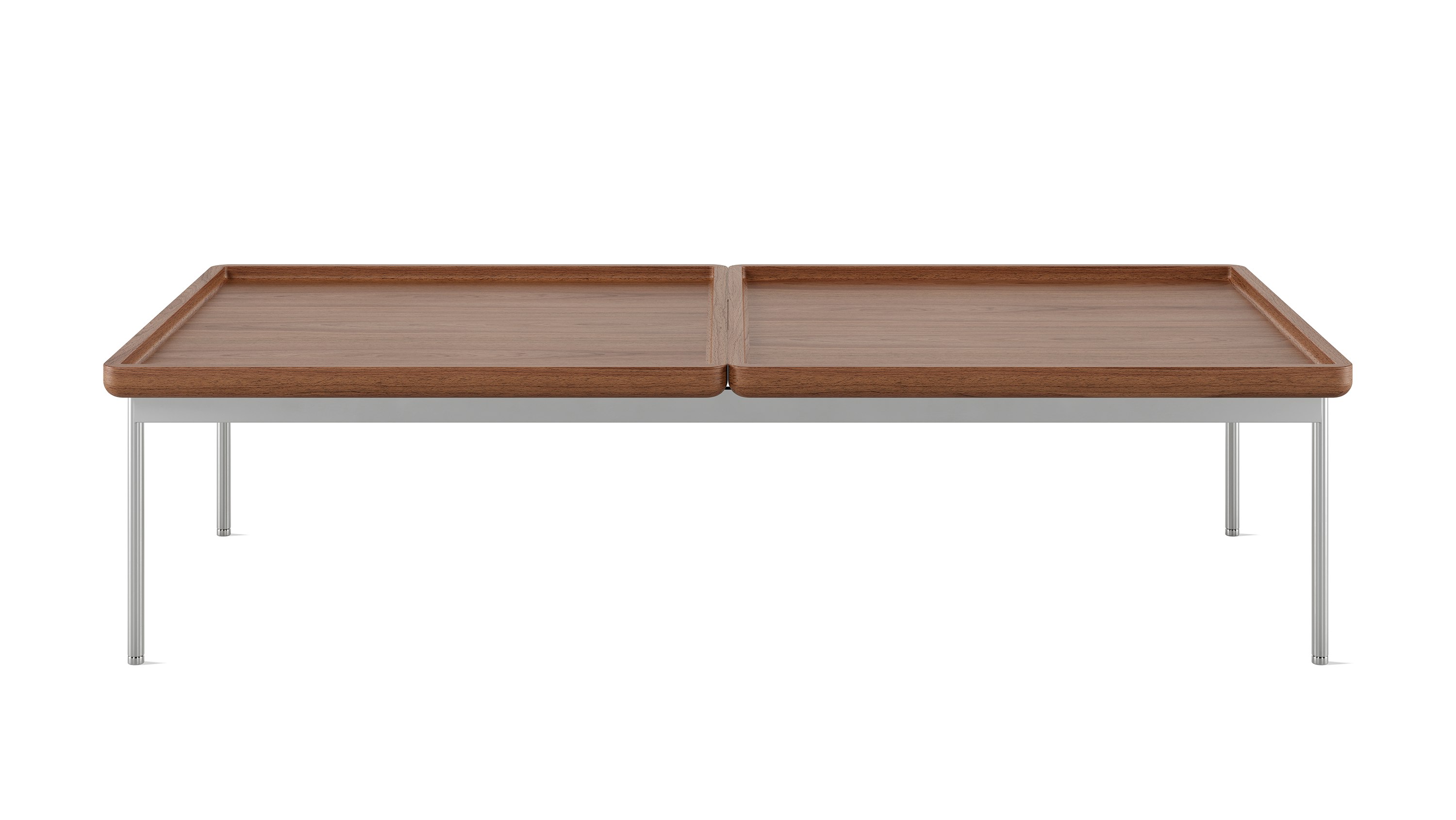 Tuxedo Table - 28 x 56,  Walnut,  Chrome