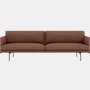 Outline Sofa, 3-Seater,  Black,  Easy Leather , Ecureil