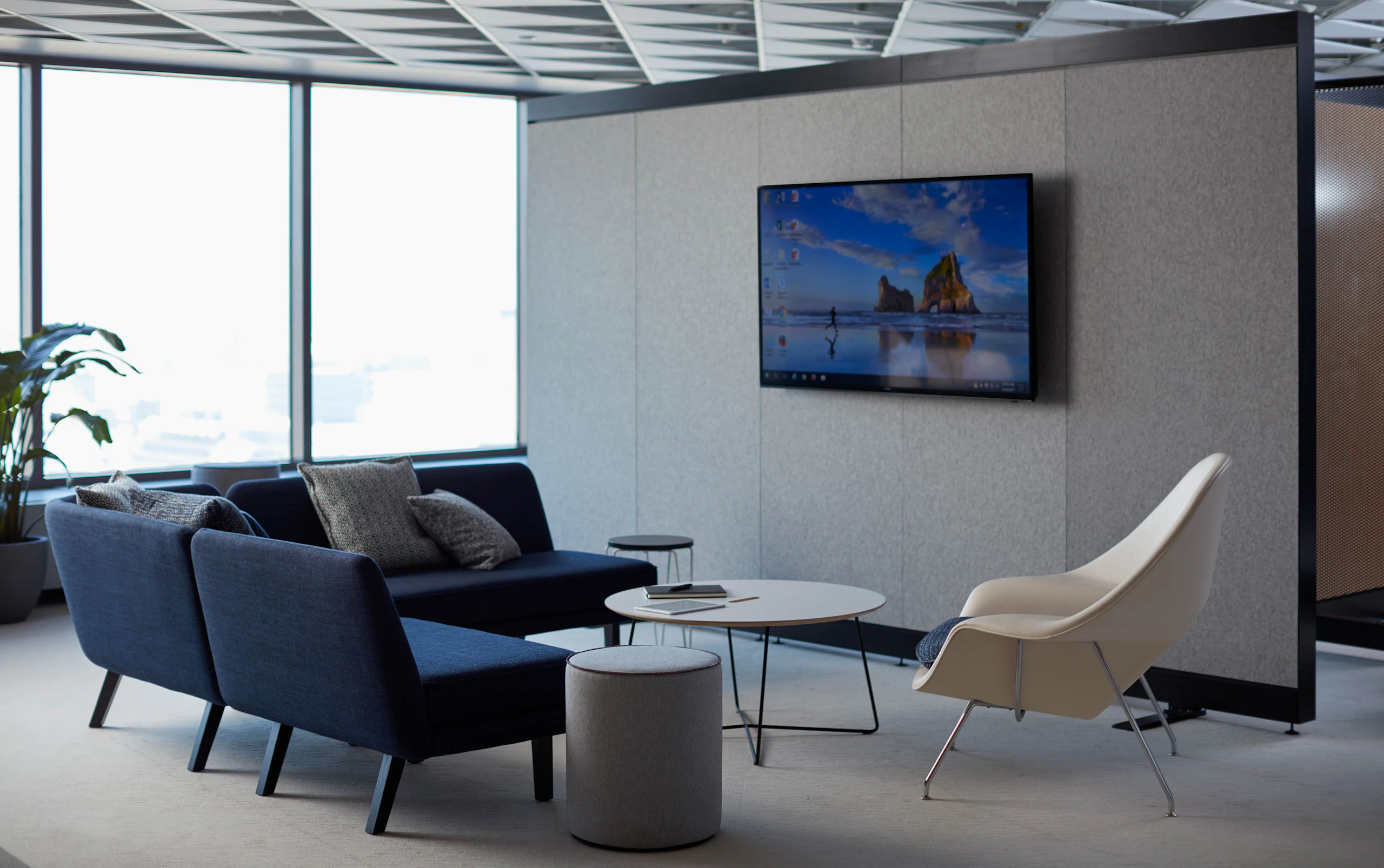 Rockwell Unscripted Modular Lounge creative wall occasional coffee table upholstered seat womb chair