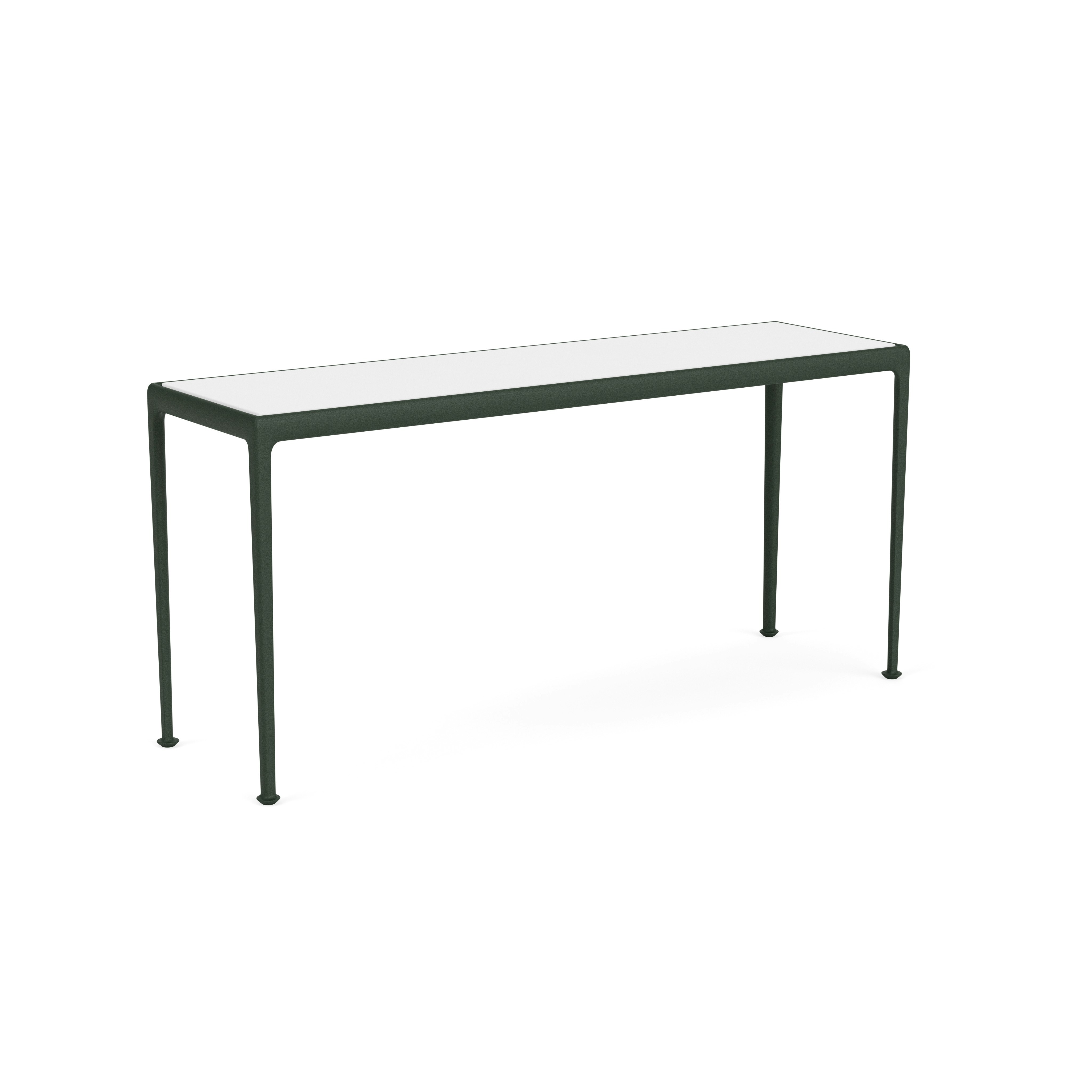 1966 Collection Porcelain Dining Table - 60" x 18"", White / Green"