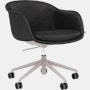 Fiber Conference Chair - Armchair,  Refine Leather,  Black,  Aluminum Tube