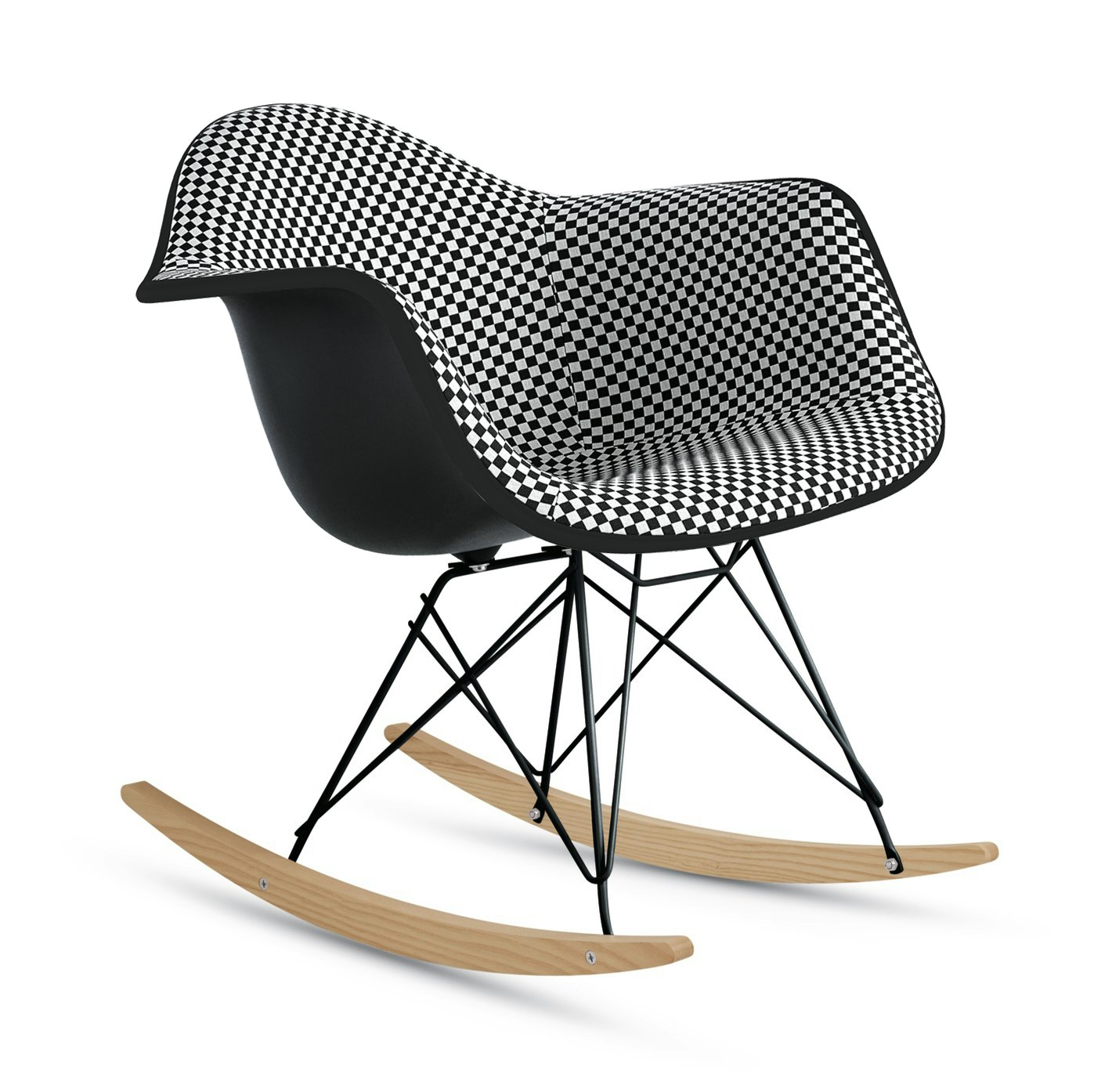 Eames Upholstered Molded Plastic Armchair,  Rocker Base