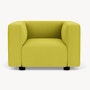 Barber Osgerby Armchair -  Black Lacquer, Classic Boucle, Chartreuse