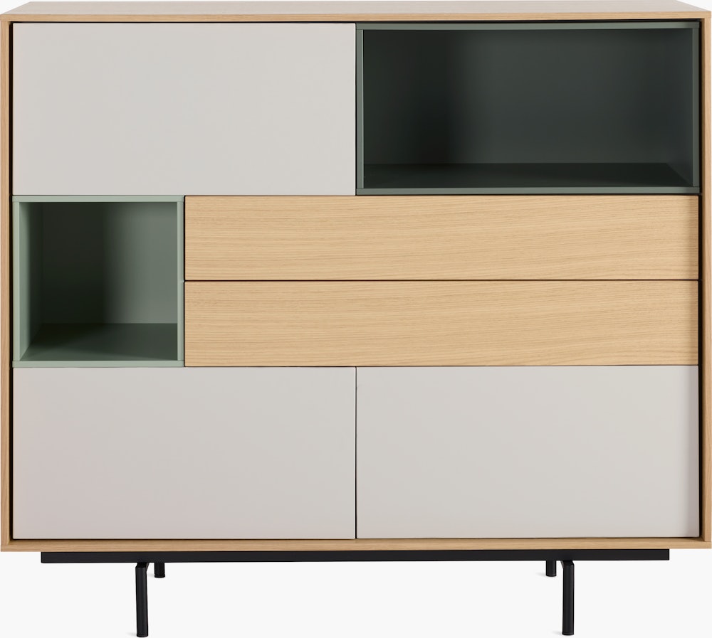 Aura Cabinet - Oak,  Moss/Green