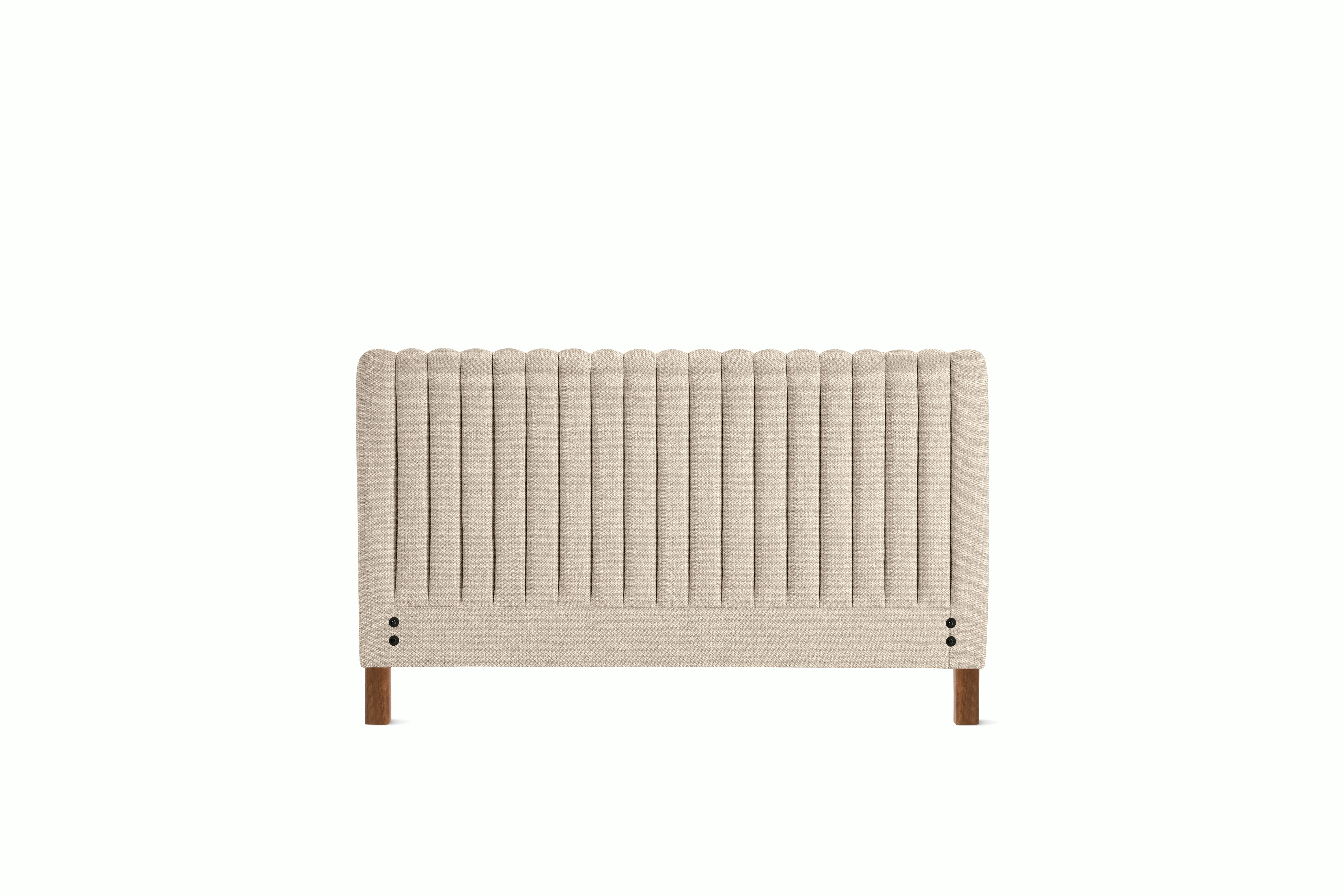 Charlotte Headboard - Standard in Walnut and Album Linen Gentle