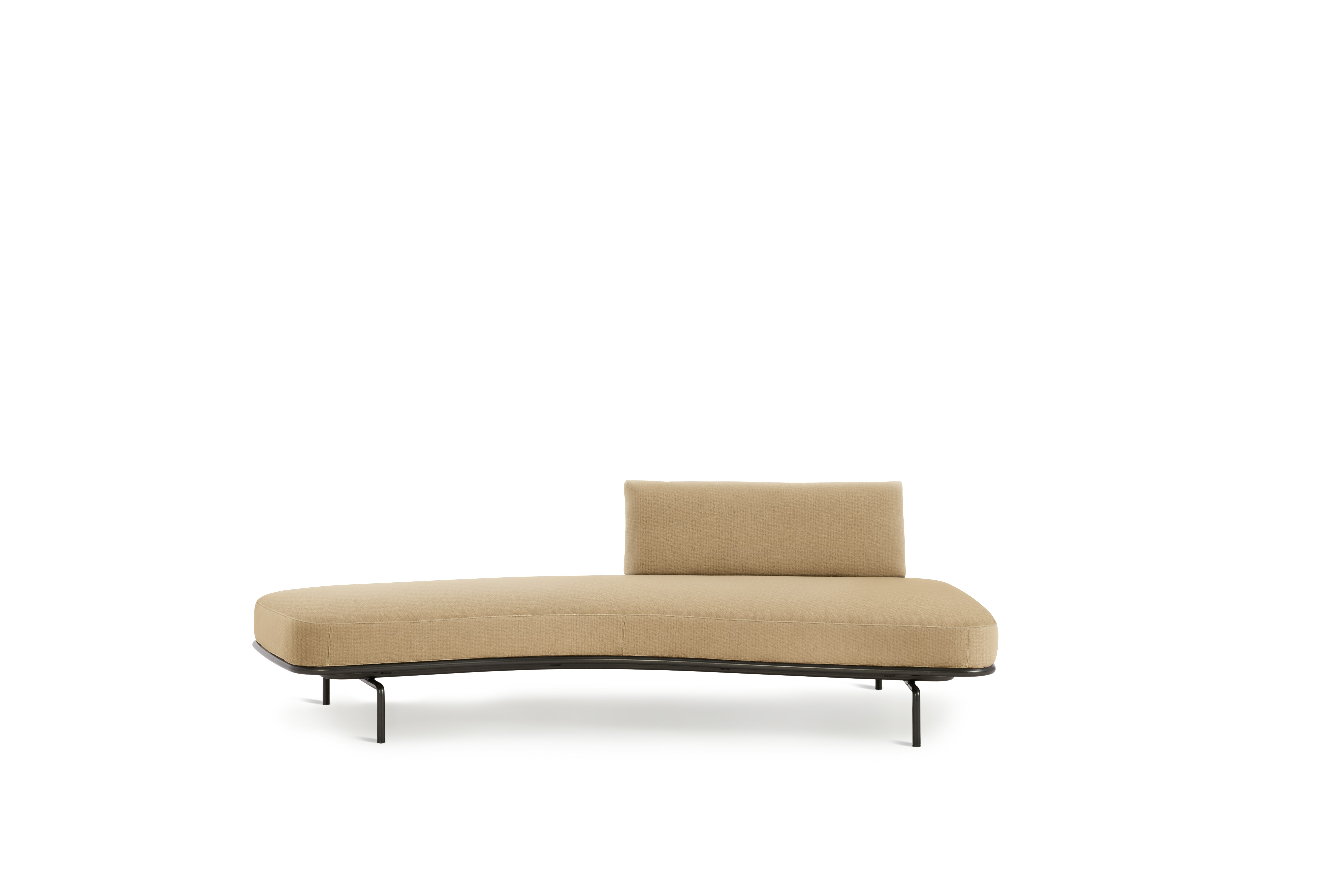 Panoramic Sofa - Left ,  Single Large,  Hopsack,  Stucco,  Charcoal