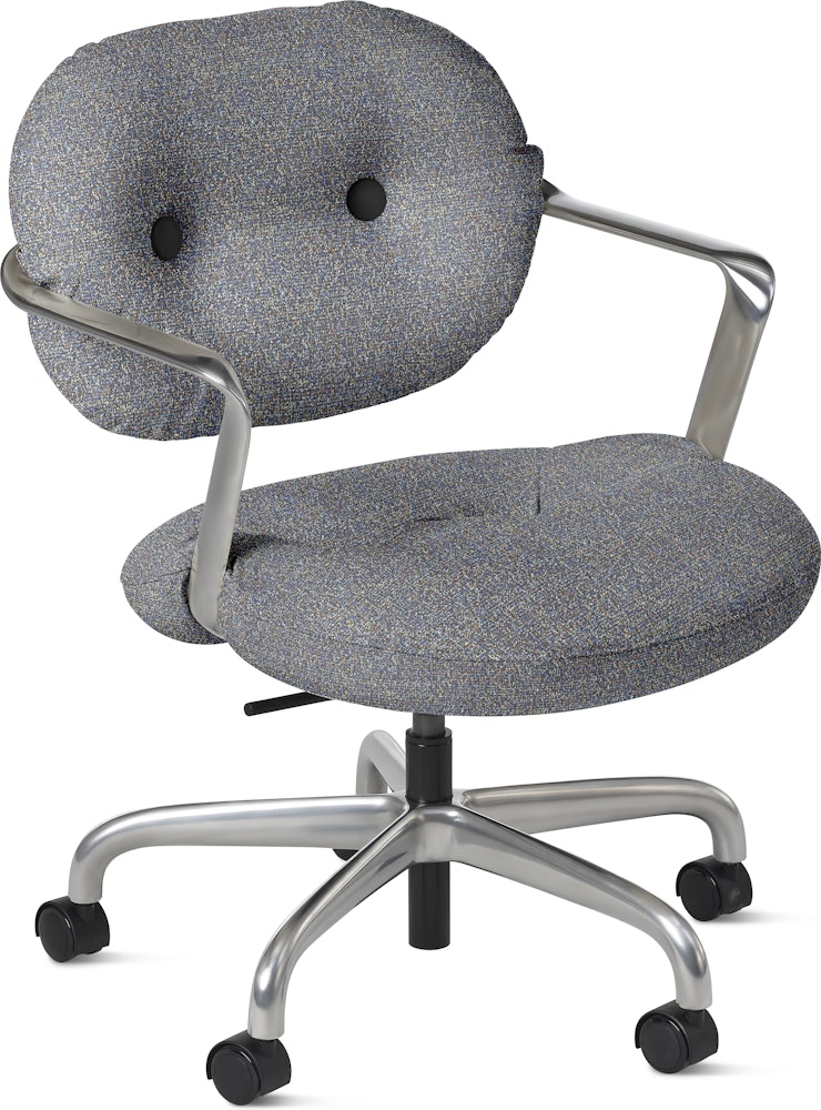 Morrison Hannah Task Chair - With Arms,  Tempest,  Aurora,  Half Polished Aluminum,  Soft Caster FSC Certified