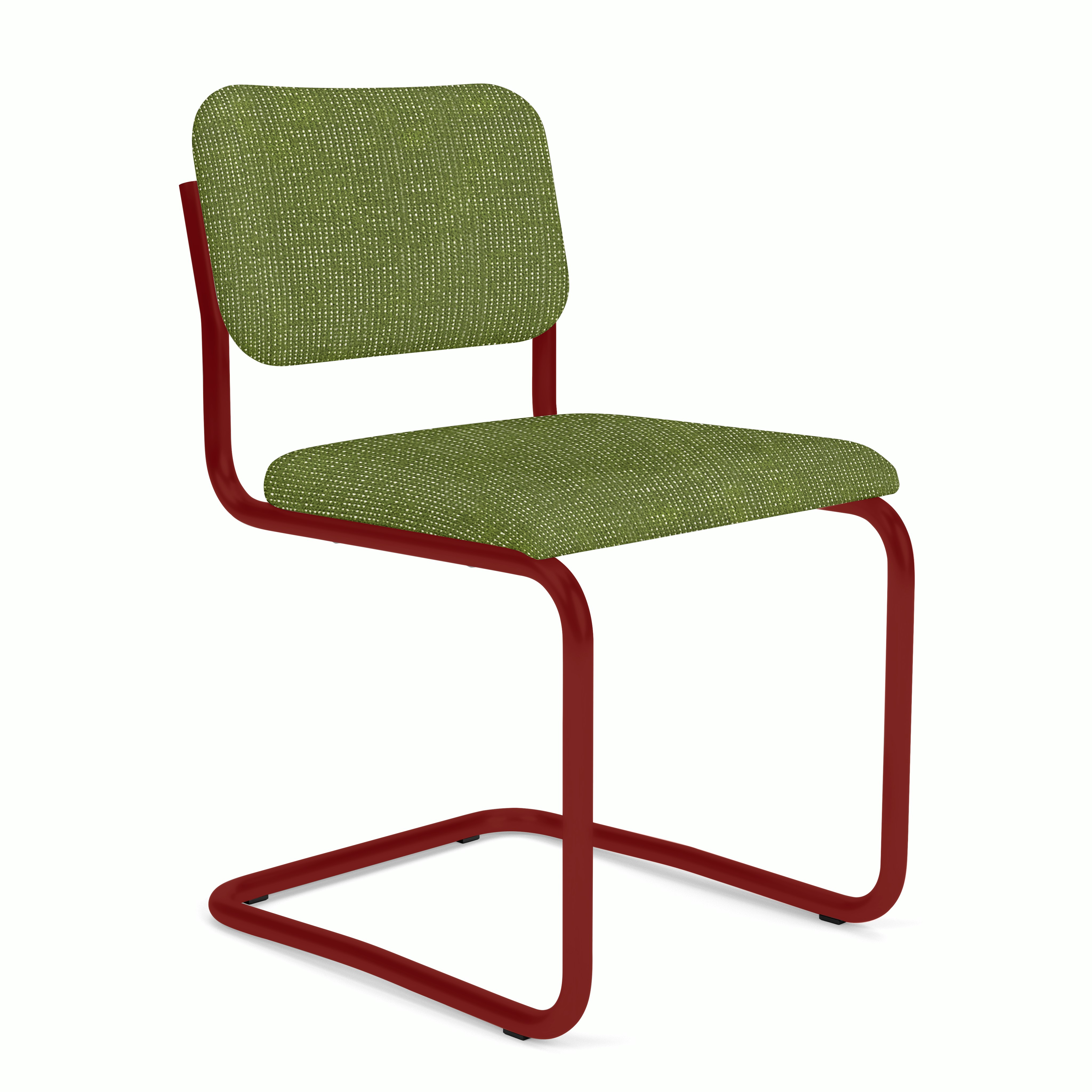 Cesca Upholstered Chair - Side Chair ,  Fully upholstered,   prestini,  green,  red frame