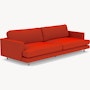 D'Urso Sofa - Cato, Fire Red, Polished Chrome