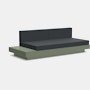 Platform One Sofa with One Table,  Sage Frame,  Charcoal Cushions
