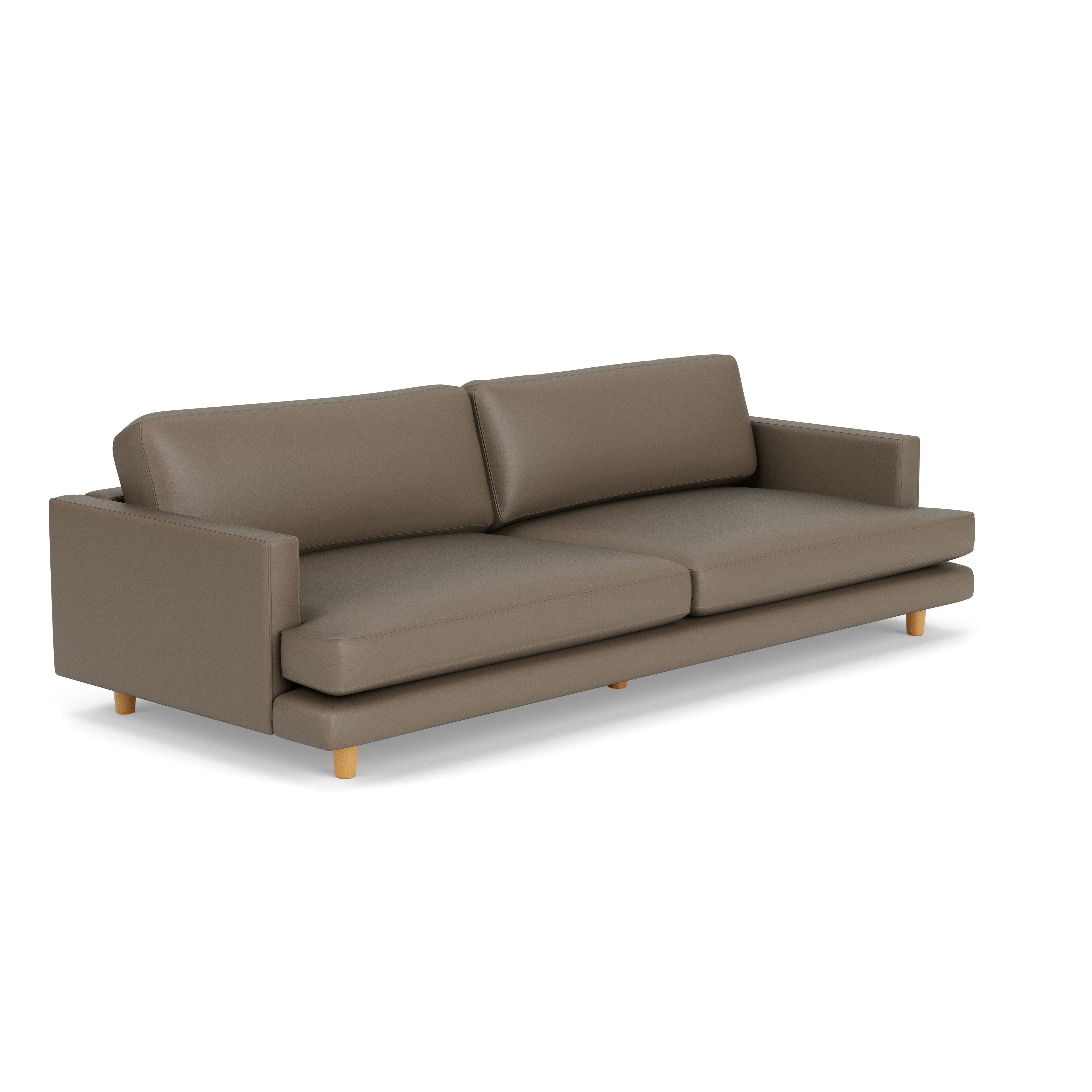 D'Urso Sofa - Volo Leather, Mink, Clear Oak