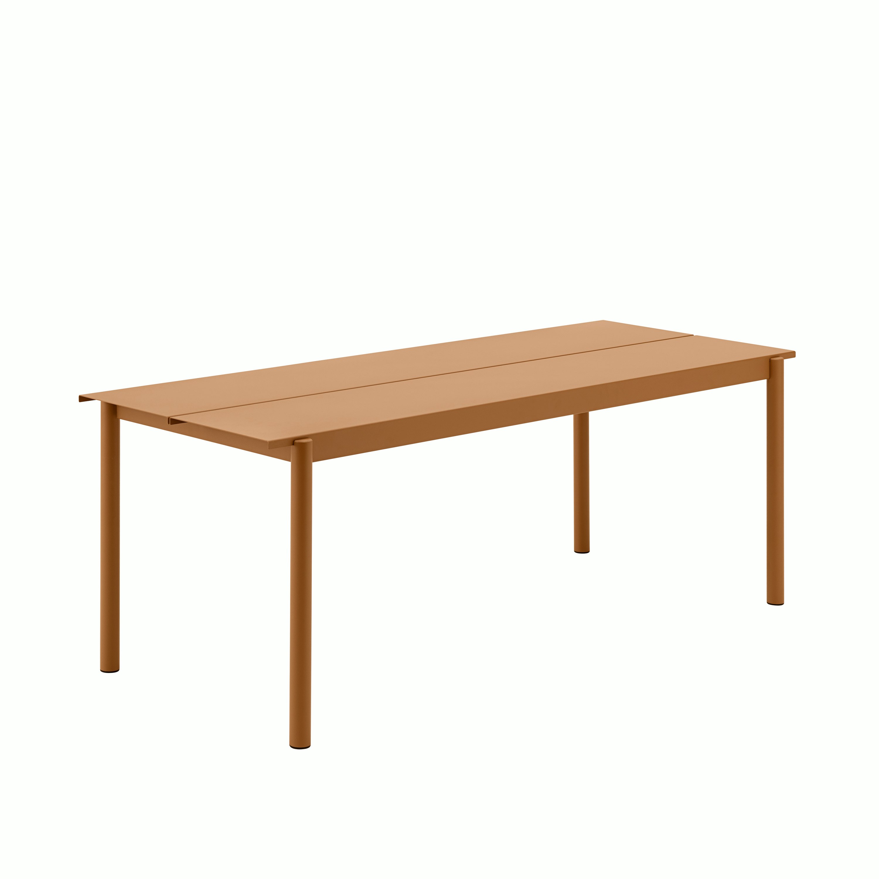 Linear steel outdoor table 200 burnt orange Muuto