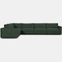 Reid Corner Sectional - L-Shaped Six Seater Sectional,  Standard,  Crypton Robusta,  Basil,  1" Block"