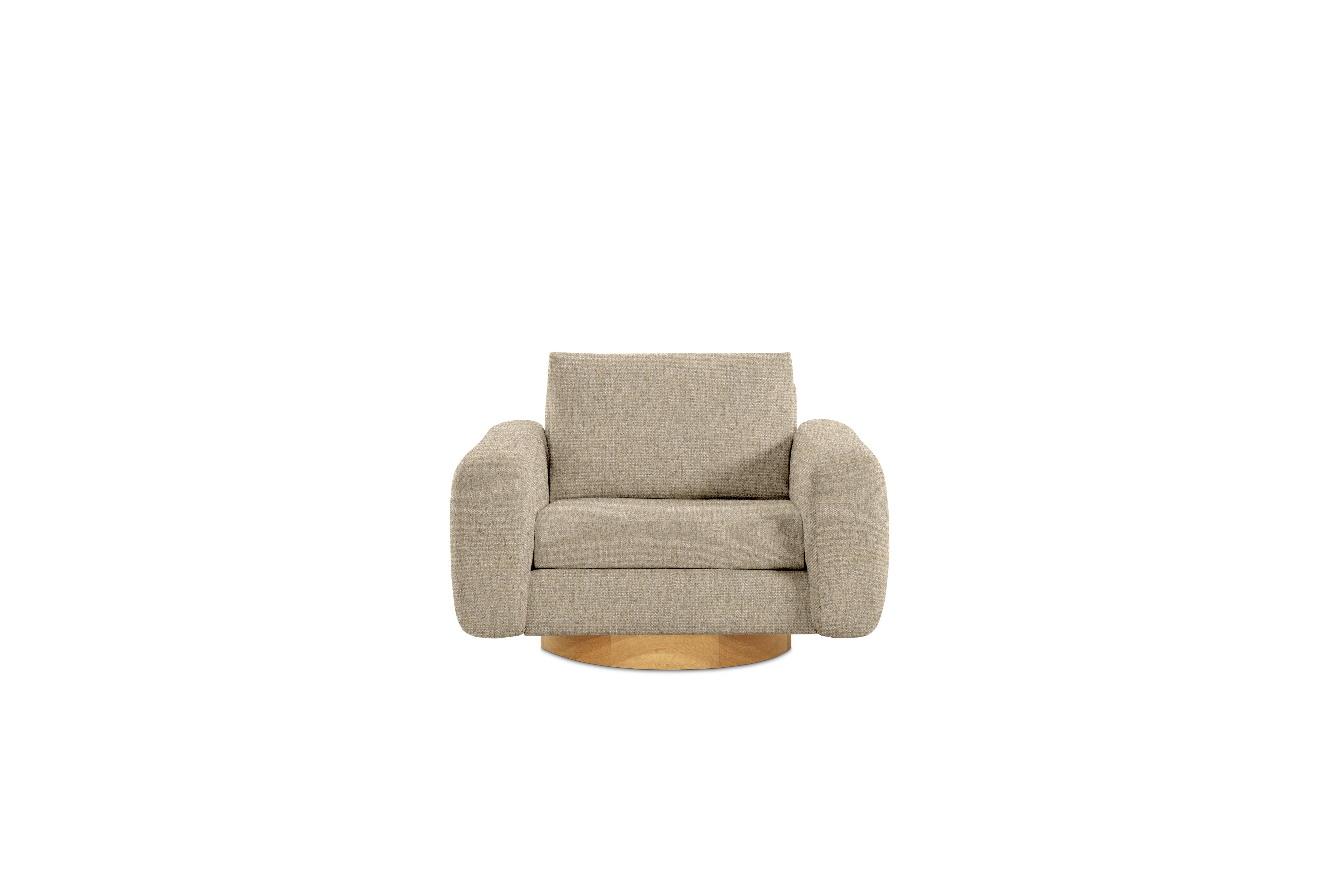 Mesa Lounge Swivel Chair - Novato,  Dune,  Oak
