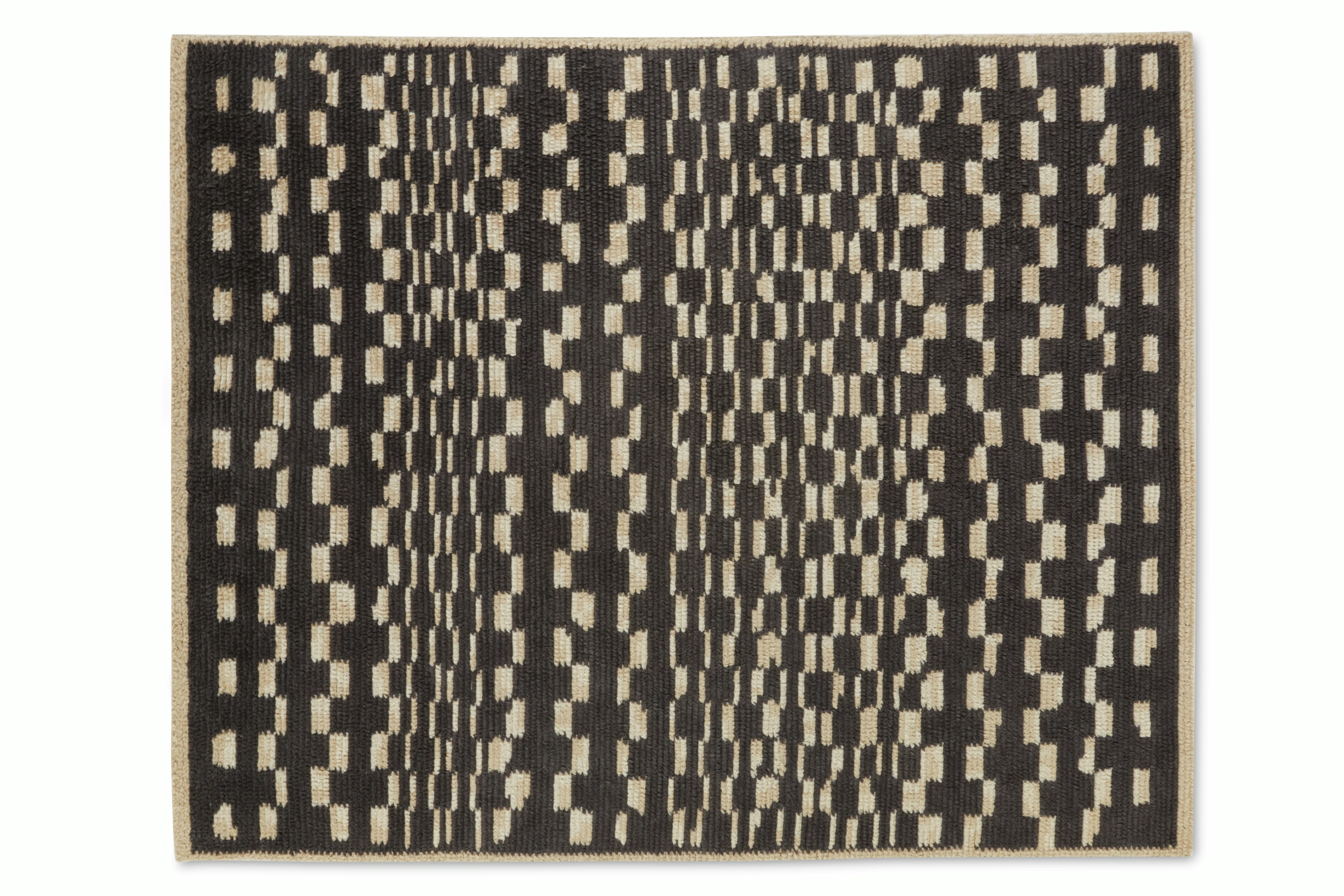 Marl Handwoven Moroccan Wool Rug, Charcoal/Cream