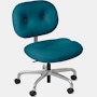 Morrison Hannah Task Chair - Without Arms,  Knoll Boucle,  Aegean,  Half Polished Aluminum,  Soft Caster FSC Certified
