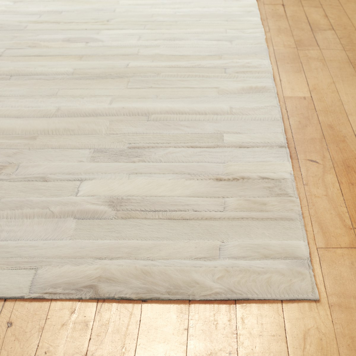 Thin Strip Cowhide Rug