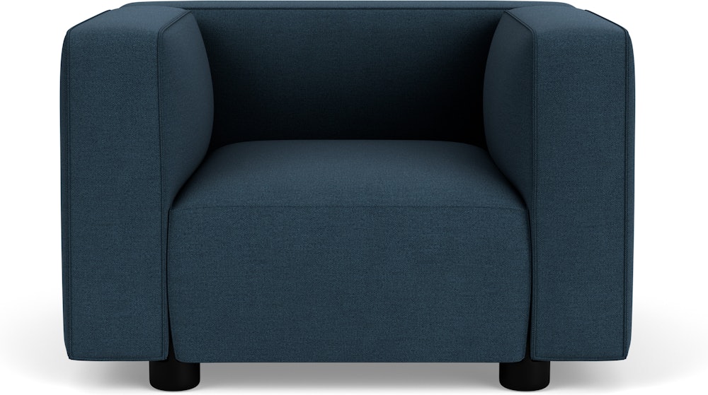 Barber Osgerby Armchair -  Black Lacquer,  Hourglass,  Indigo