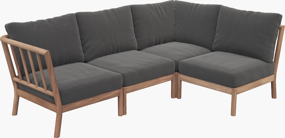 Tradition Outdoor Open Corner Sectional - Charcoal