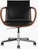Full Loop Task Chair - Bristol Leather Black,  Walnut,  Polished Aluminum