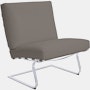 Tugendhat Chair in Acqua Leather,  Aquitania with belting in Acqua Leather,  Aquitania and chrome frame