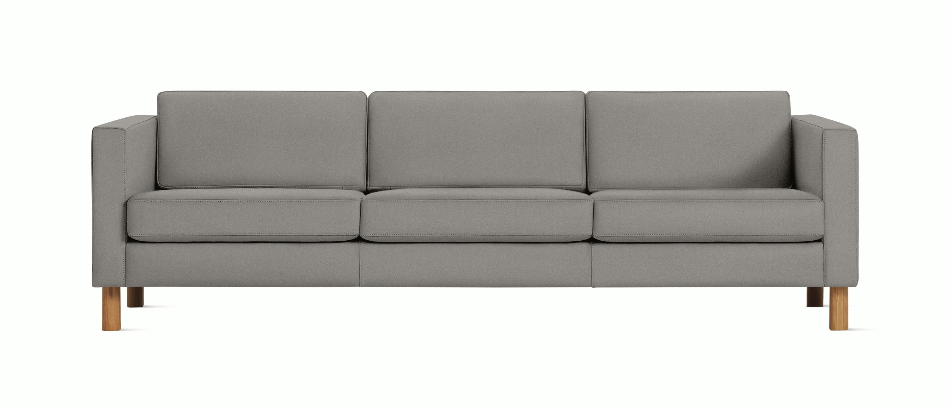 Lispenard Sofa three seater in gray leather with 6" legs.