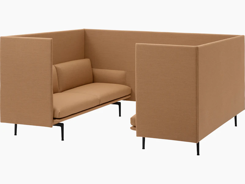 Outline highback cabin 100 3 seater fiord 451 black Muuto