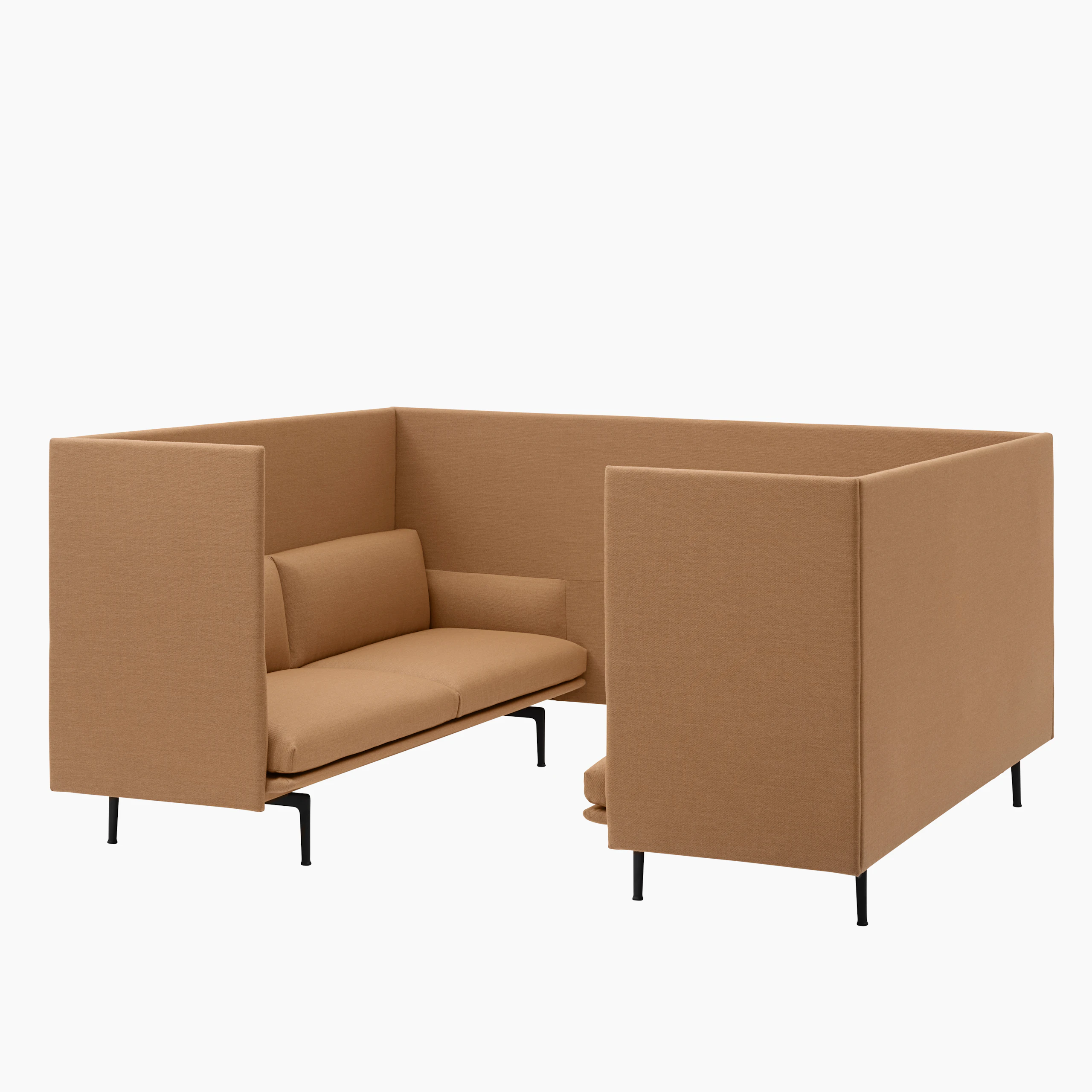 Outline highback cabin 100 3 seater fiord 451 black Muuto