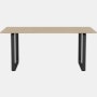 70/70 Table - 67" x 33"",  Solid Oak/Black"