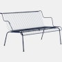 South Outdoor Lounge Bench with Arms - Night Blue
