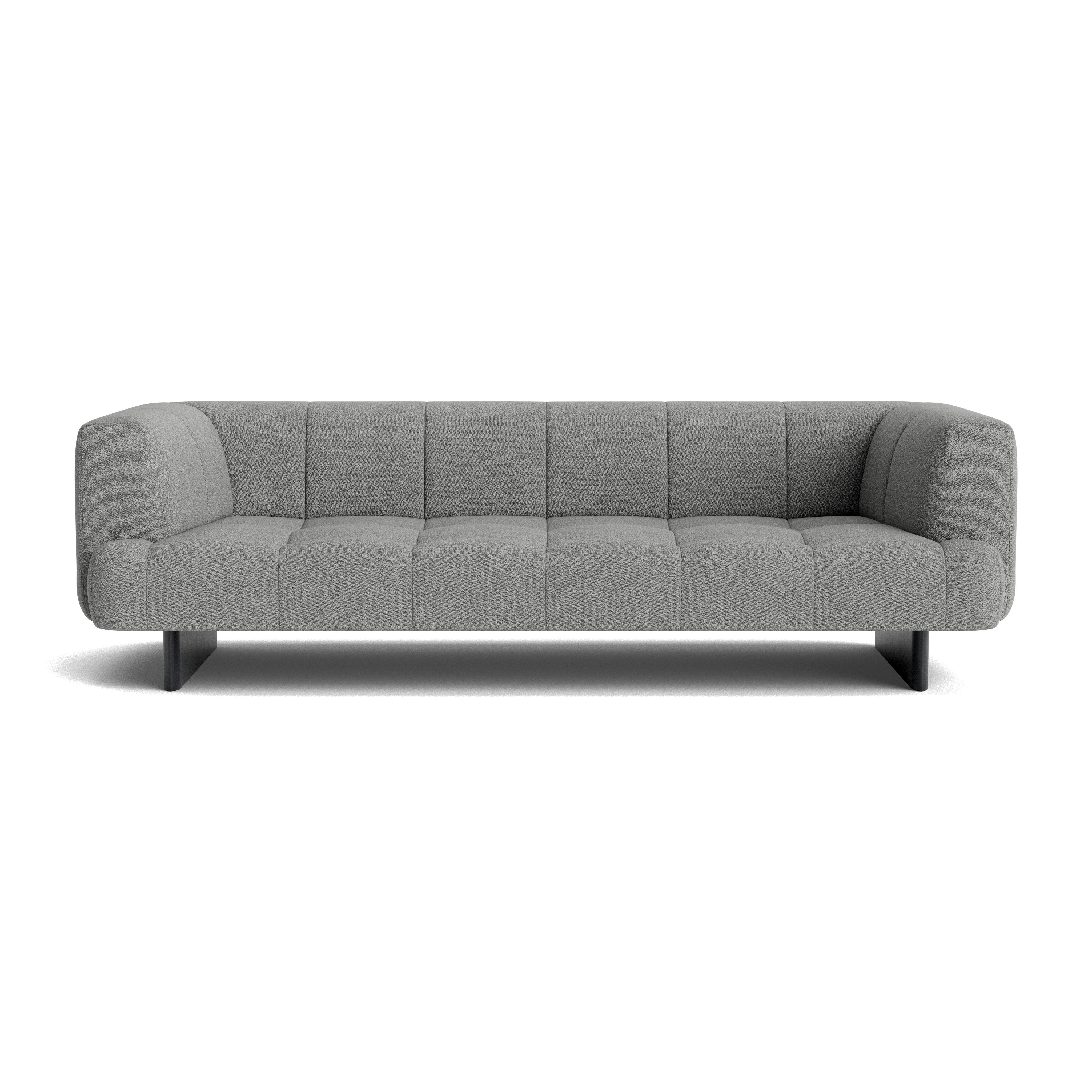 Quilton Lift Sofa - 3-Seat Sofa, Pecora, Grey, Black Lacquered Oak