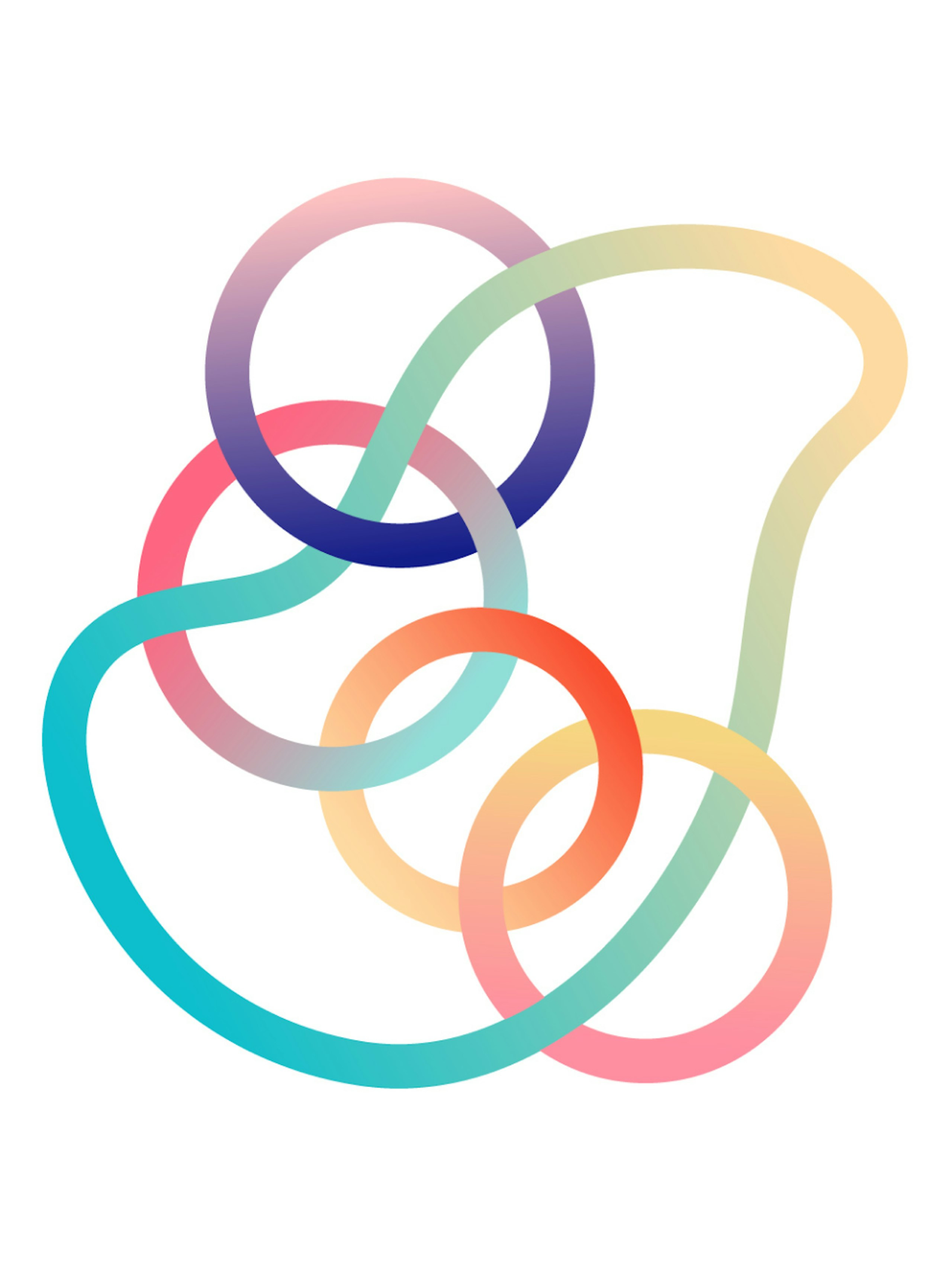 A multicoloured illustration of circles and lines that represent strong ties