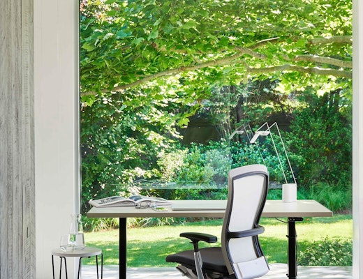 Pixel 60" x 30" Electric Height Adjustable Table and High Back Life Chair Pixel by Marc Krusin
