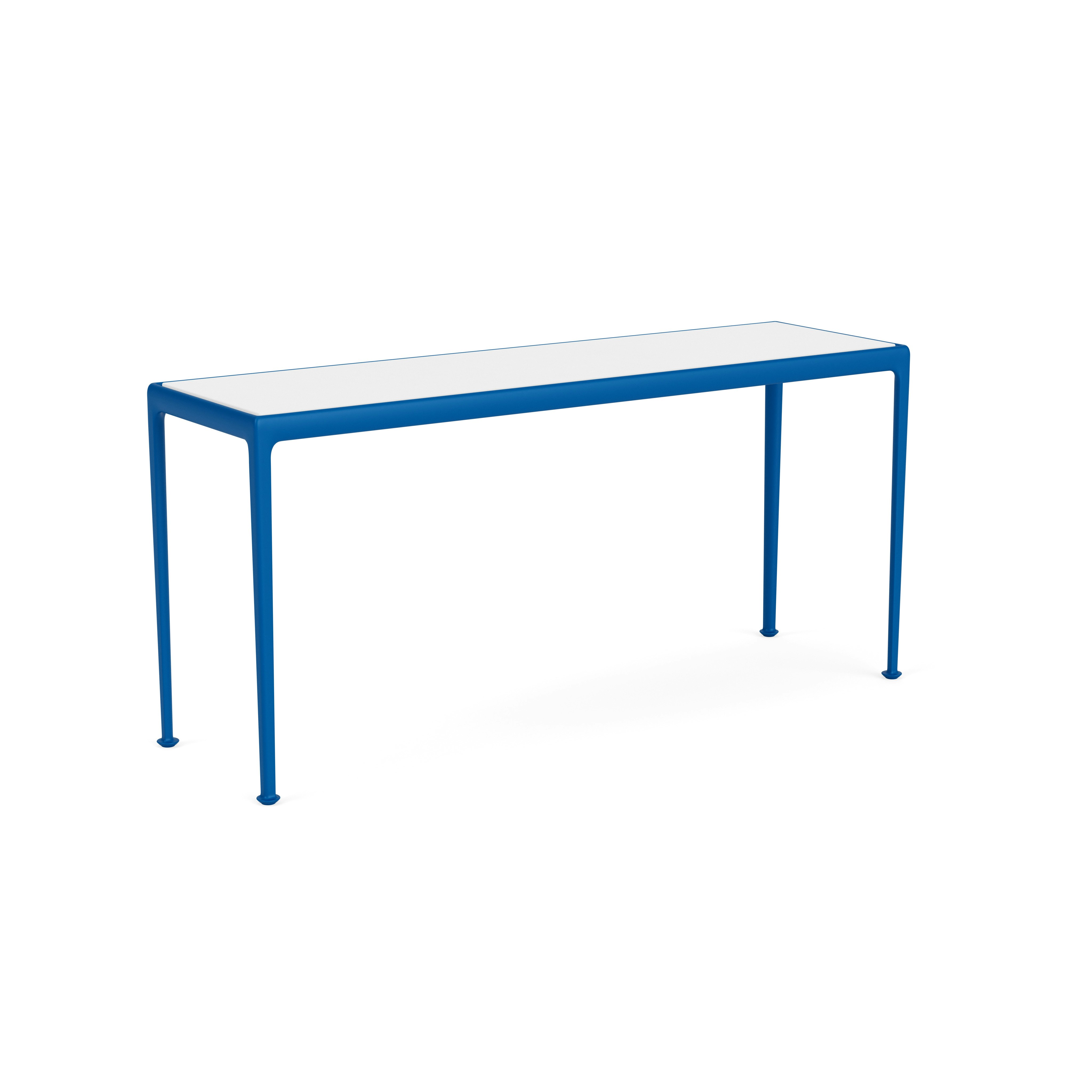 1966 Collection Porcelain Dining Table - 60" x 18"", White / Blue"