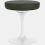 Saarinen Tulip Stool - Volo Leather, Arbor Shade, White Base