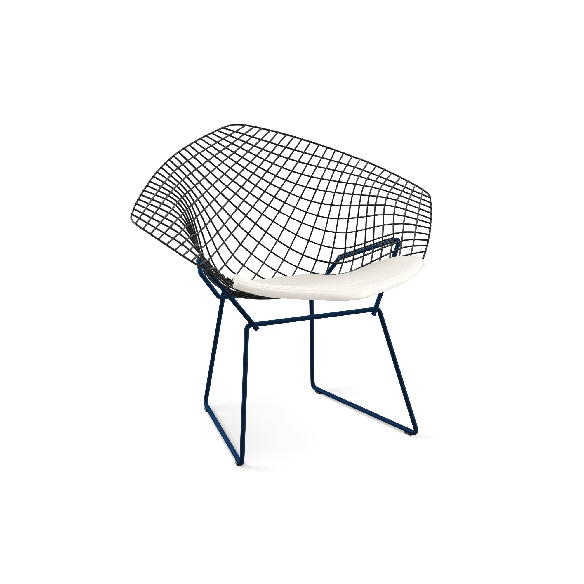 Bertoia Diamond Chair,  Black Frame,  Blue Base,  Hourglass,  Air