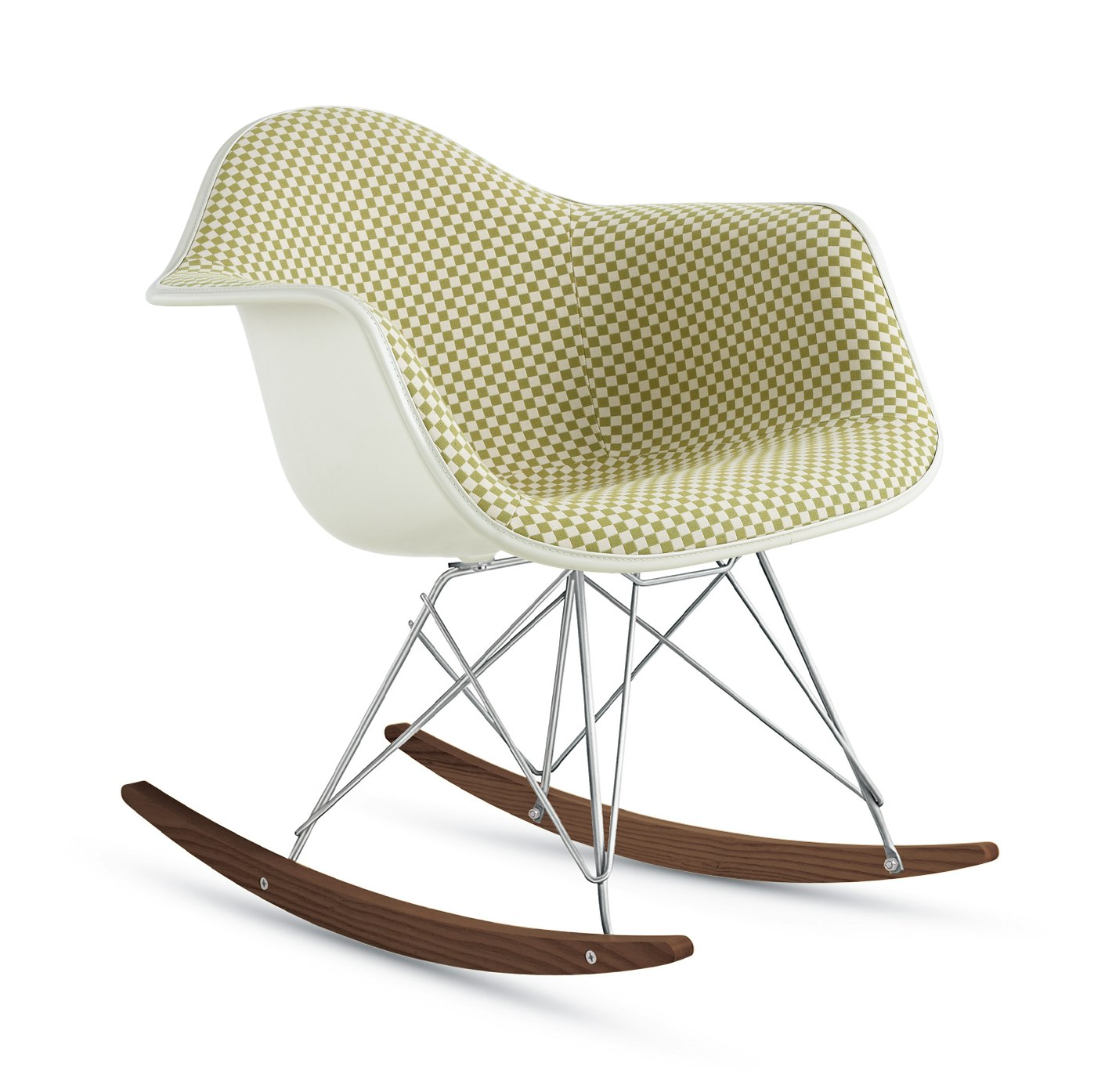 Eames Upholstered Molded Plastic Armchair,  Rocker Base