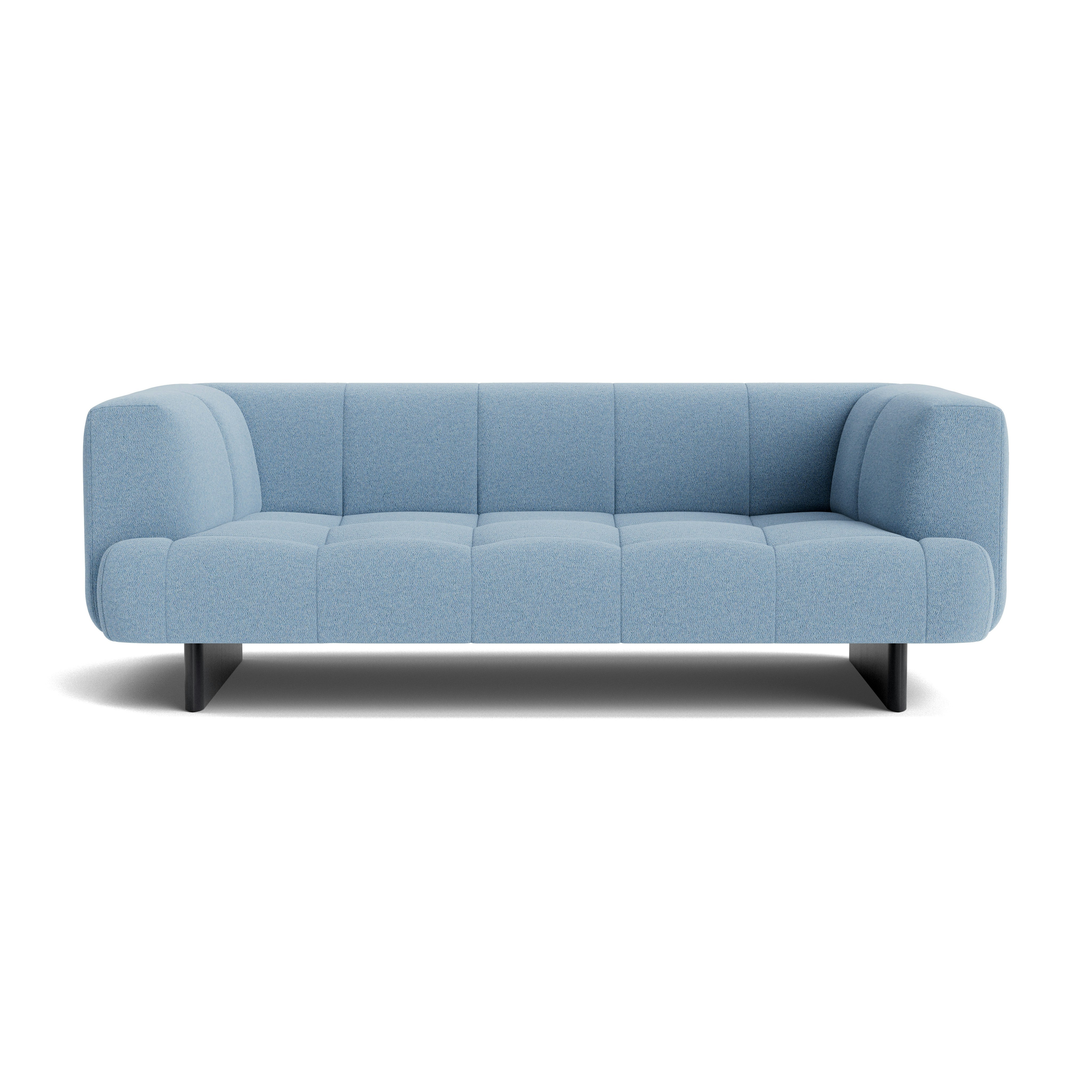 Quilton Lift Sofa - 2-Seat Sofa, Flamiber, Ice Blue, Black Lacquered Oak
