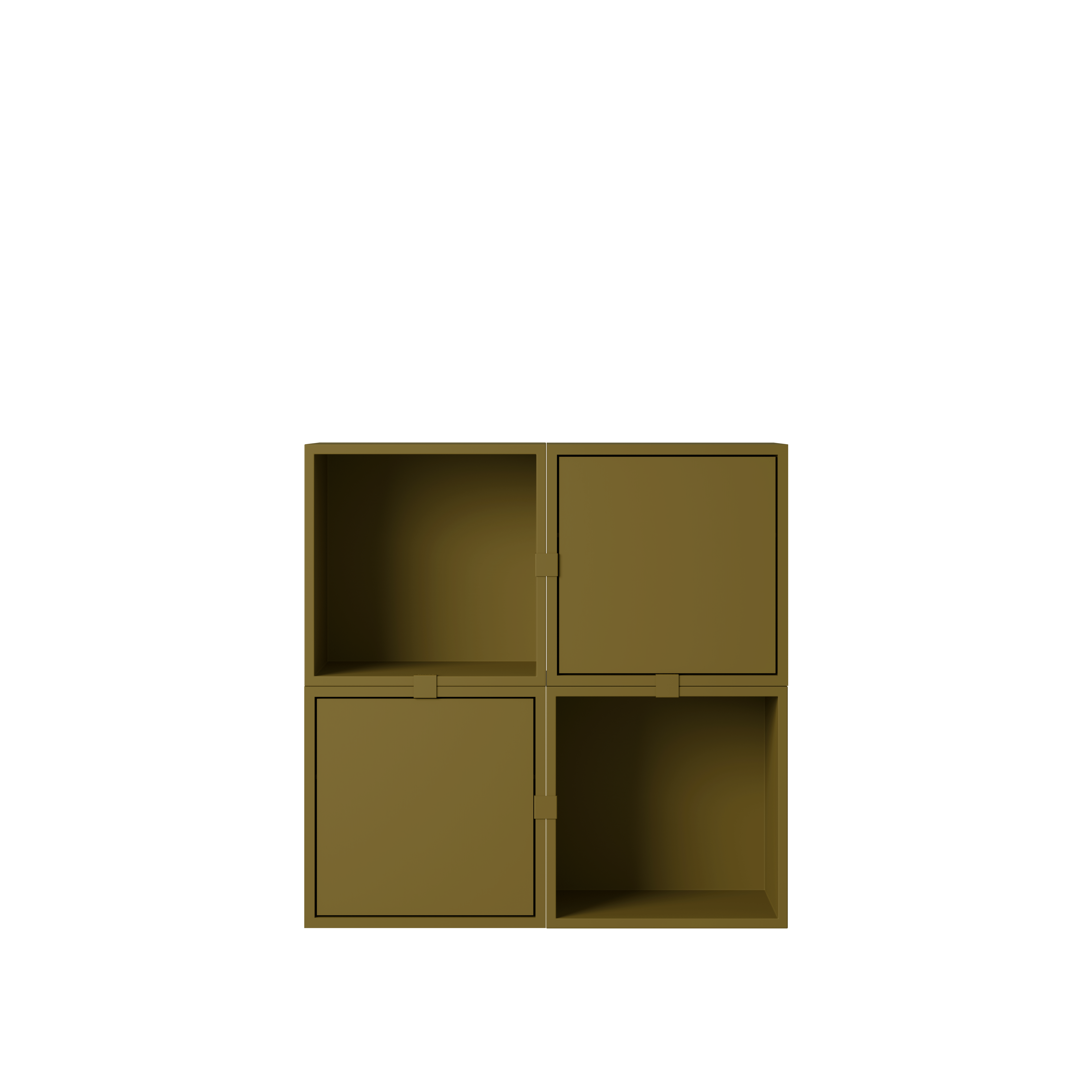 Stacked Hallway Storage - Configuration 4,  Brown Green,  No Base