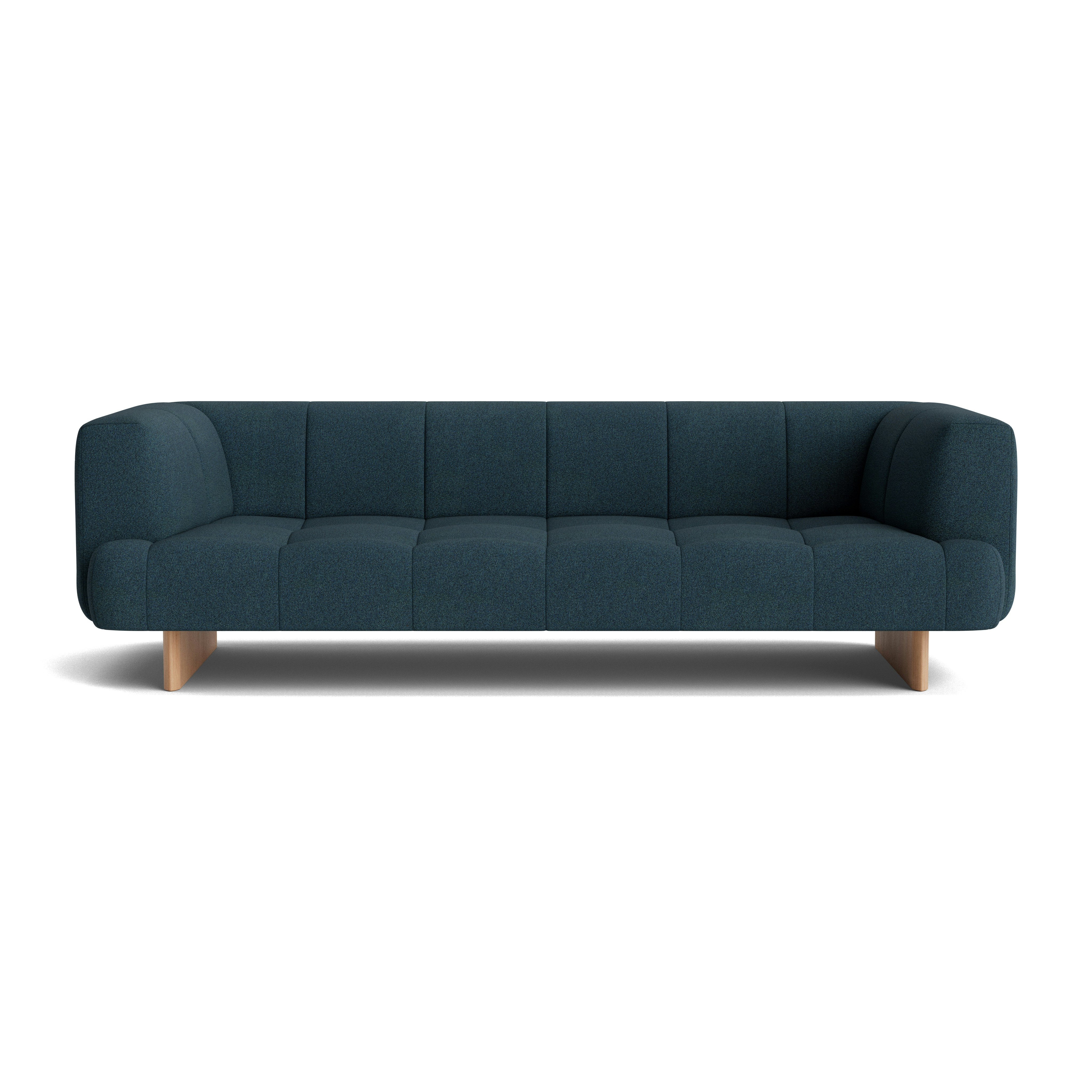 Quilton Lift Sofa - 3-Seat Sofa, Pecora, Blue, Lacquered Oak