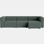 Mags Narrow Chaise Sectional - Right, Pecora, Green