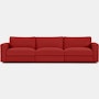 Reid Sofa - Three Seater,  Boucle,  Poppy,  1" Block"