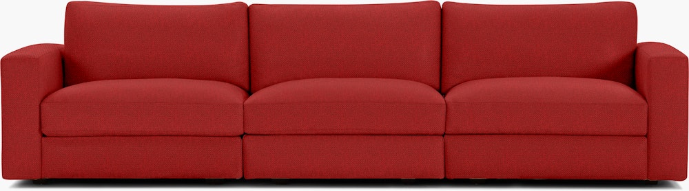 Reid Sofa - Three Seater,  Boucle,  Poppy,  1" Block"